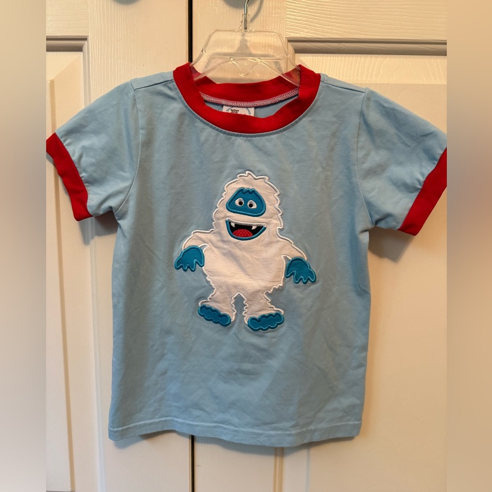 Smock Monkey Kids Blue and Red T-shirt